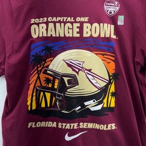 Nike Florida State Seminoles 2023 Orange Bowl T-Shirt‎ Mens Small Maroon Graphic